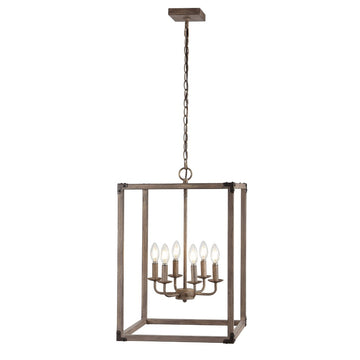 Magnolia Adjustable Iron Rustic Farmhouse LED Pendant - JONATHAN Y